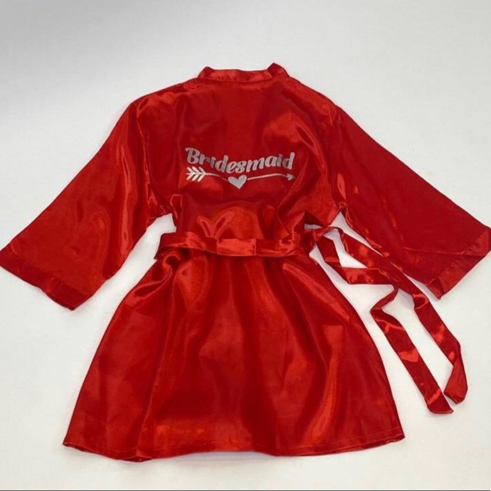 Satin Red Robe “Bridesmaid" by Kul Couture